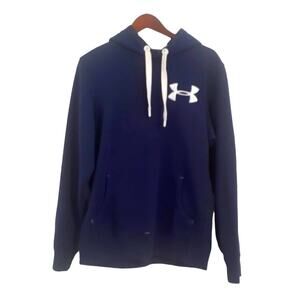 Under Armour Cold Gear mens hoodie sweatshirt size M navy blue pullover